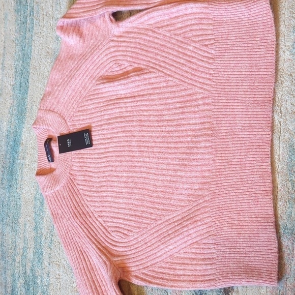 M&S Marks & Spencer Collection Pullover Knitted Jumper Sweater US XS Dusky Rose - Picture 10 of 12